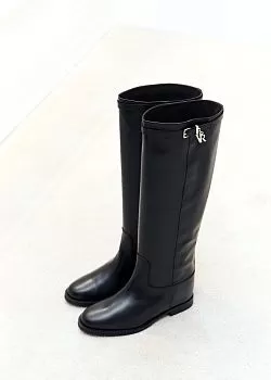 Сапоги женские VIA ROMA, гладкая кожа, черный