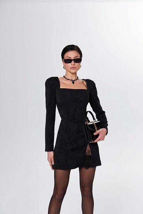 картинка Платье из жаккарда с плечиками от интернет магазина
