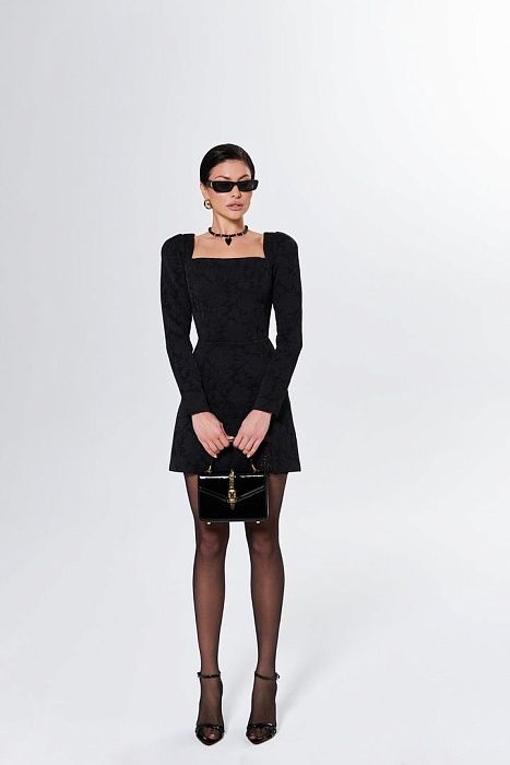 картинка Платье из жаккарда с плечиками от интернет магазина